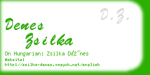 denes zsilka business card